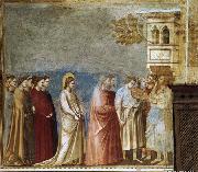 GIOTTO di Bondone . Wedding Procession oil on canvas